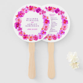 Leque Ventiladores do programa de casamento cor-de-rosa-