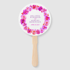 Leque Ventiladores do programa de casamento cor-de-rosa-