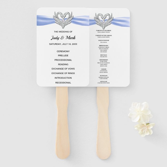 Leque Ventiladores do Programa de Casamento de Cisne da  (Frente e Verso)