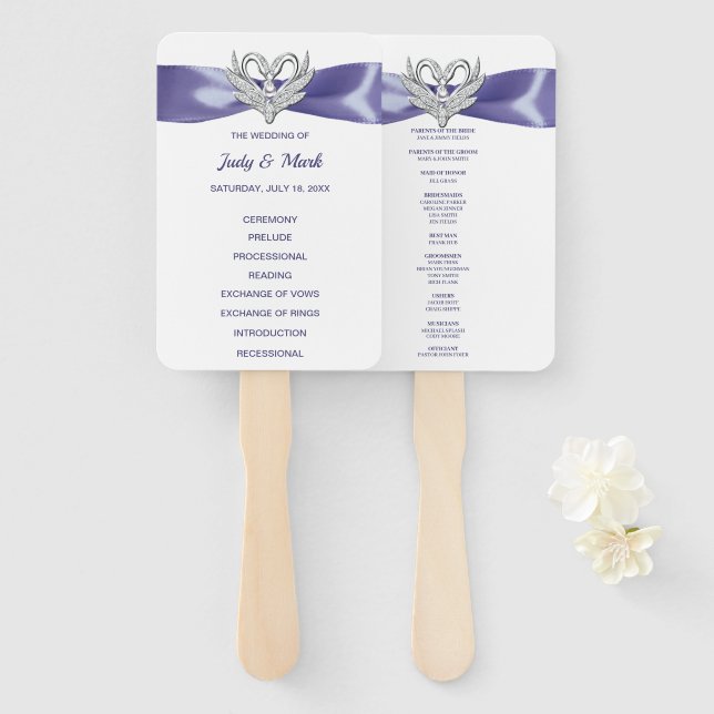 Leque Ventiladores do Programa de Casamento de Cisnes de (Frente e Verso)