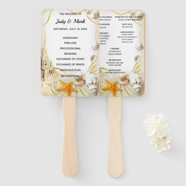 Leque Ventiladores do Programa de Casamento do Castelo d (Frente e Verso)