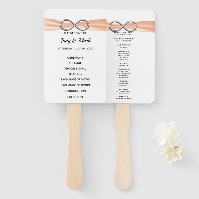 Leque Ventiladores do Programa de Casamento do Orange In (Frente e Verso)