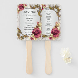 Leque Ventiladores do Programa de Casamento do Rosa verm