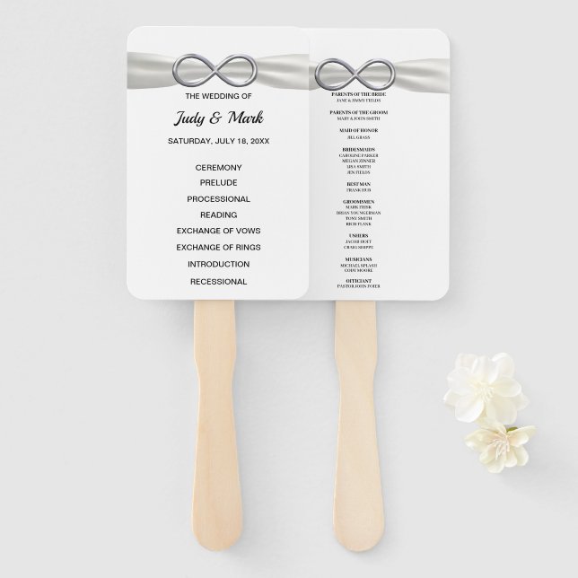 Leque Ventiladores do Programa de Casamento Infinito Bra (Frente e Verso)