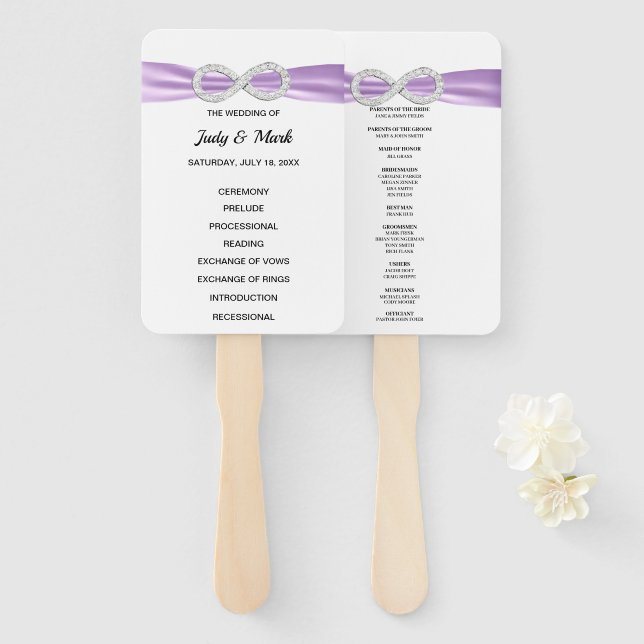 Leque Ventiladores do Programa de Casamento Infinito com (Frente e Verso)