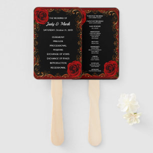 Leque Ventiladores do Programa de Casamento para Rosas v