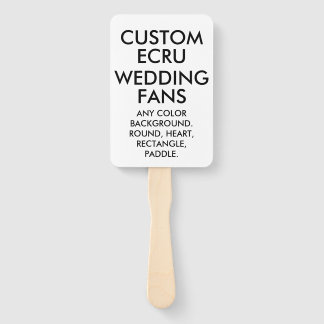Leque VENTILADORES personalizados 10 RETANGLE ECRU WEDDI