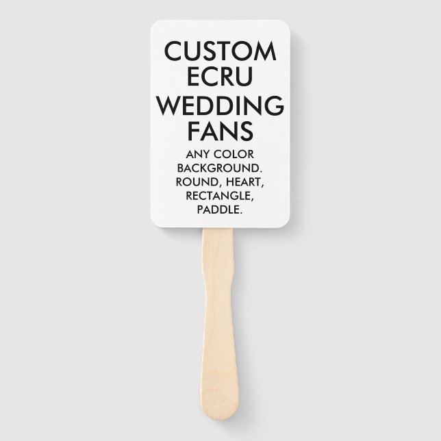 Leque VENTILADORES personalizados 10 RETANGLE ECRU WEDDI (Frente)