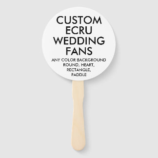 Leque VENTILADORES personalizados ROUND ECRU WEDDING (10