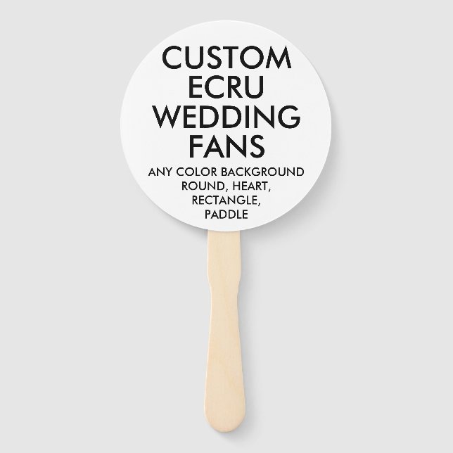 Leque VENTILADORES personalizados ROUND ECRU WEDDING (10 (Frente)