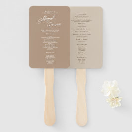Leque Vento de casamento minimalista com escrita em arei