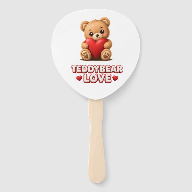 Leque Vento de Mão do Amor de Urso de Pelúcia (Frente)