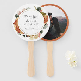 Leque Ventoada de Casamento Rústico Floral em Aquarela d