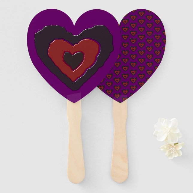 Leque Ventoínha de Mão Gothic Melting Love Heart (Frente e Verso)