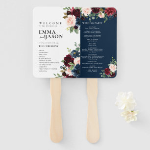 Leque Ventoínha de Programa de Casamento Floral Boho Bur