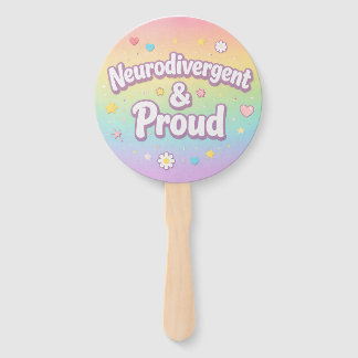 Leque Ventoinha Pastel Neurodivergente & Orgulhosa da Fe