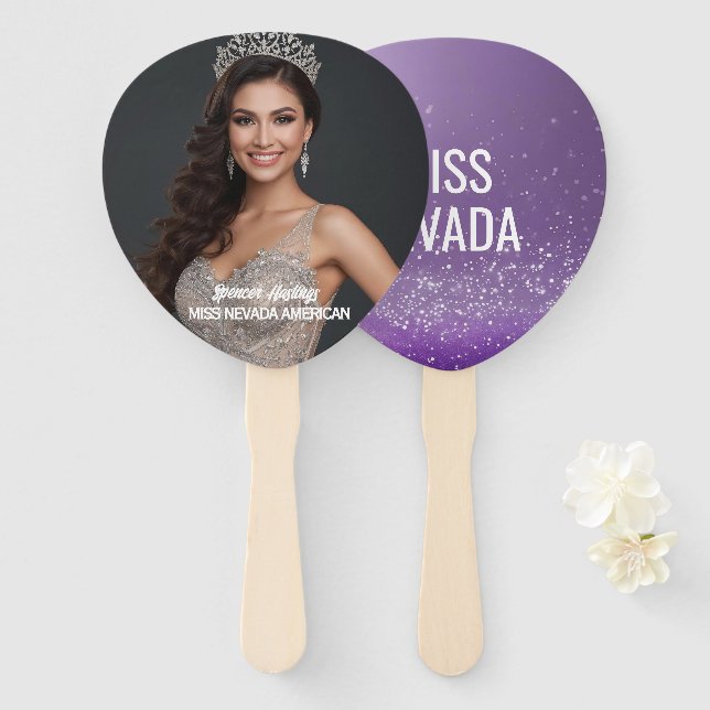 Leque Ventos de Fãs Roxo Glam - Conjunto de 10 (Frente e Verso)