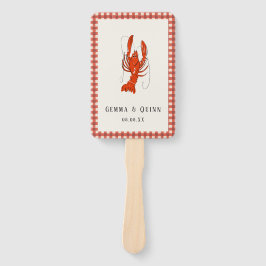Leque Vermelho Gingham Crawfish Marcado Cajun Summer