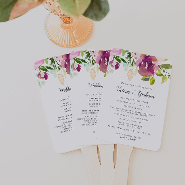 Leque Vibrant Bloom Wedding Program (Criador carregado)