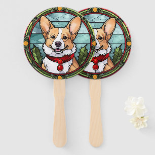 Leque Vidro Colorido de Natal Corgi