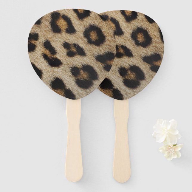 Leque Vidro-padrão de impressão em animais de pele-leopa (Frente e Verso)