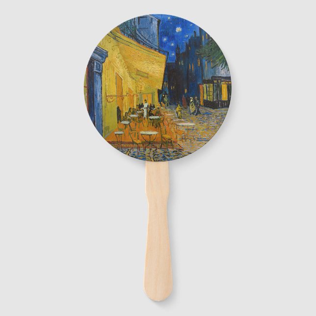 Leque Vincent van Gogh - Cafe Terrace à Noite (Frente)