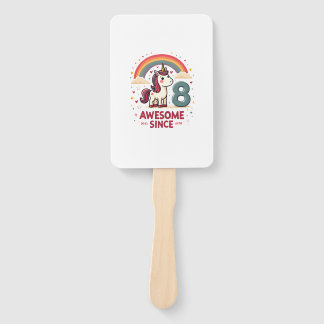 Leque Vintage 8 Awesome Since 2018 Unicorn Birthday Rain