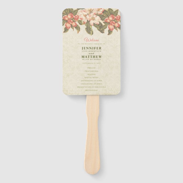 Leque Vintage Apple Blossom Casamento (Frente)