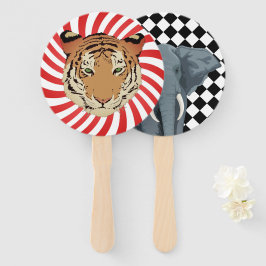 Leque Vintage Circus Tiger e Elefantes