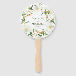 Leque Vintage Grandiflora Magnolia Casamento Meridional