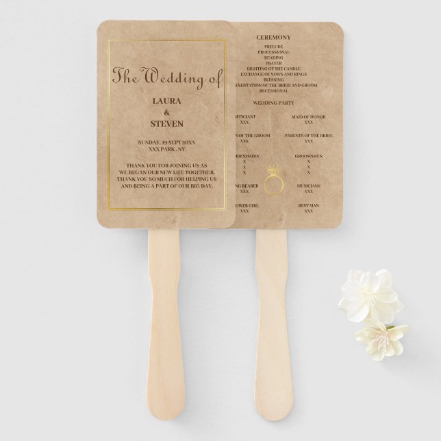 Leque Vintage Hand Fan (Frente e Verso)