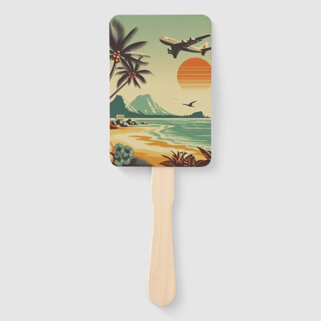 Leque Vintage Hawaii/Tropical (Frente)