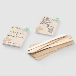 Leque Vintage Pastel Floral Peach Green Wedment Program