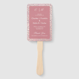 Leque Vintage Pastel Pink Silver Floral Casamento