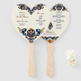 Leque Vintage Talavera Azulejo — programa de casamento m