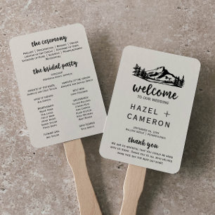 Leque Vintage Wilderness Wedding Program