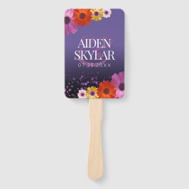 Leque Visitas Elegantes com Casamento com Glitter Roxo