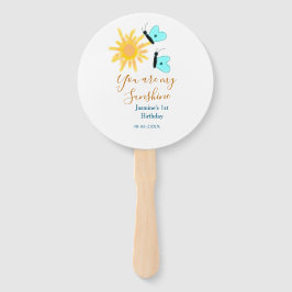 Leque Você é minha borboleta azul-alaranjada