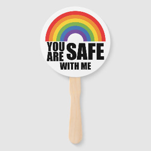 Leque Você Está Seguro Comigo Orgulho Arco-Íris LGBTQ