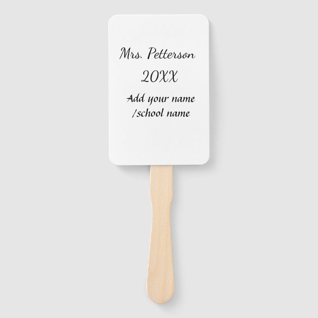 Leque Voltar à escola adicionar nome do professor nome a (Frente)