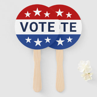 Leque Votar Eleições Vermelhas e Azuis