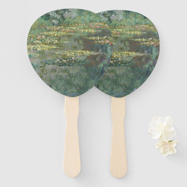 Leque Water Lily Pond Claude Monet (Frente e Verso)
