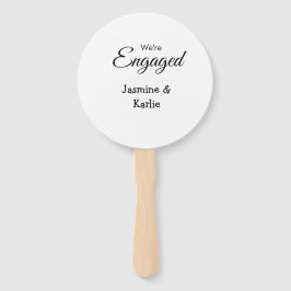 Leque We are engaged couple name romantic stylish simple