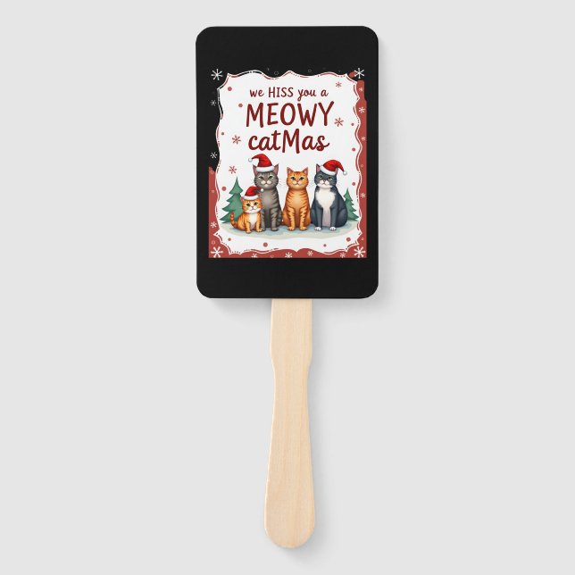 Leque We Hiss You A Meowy Catmas Funny Cat Christmas Ugl (Frente)