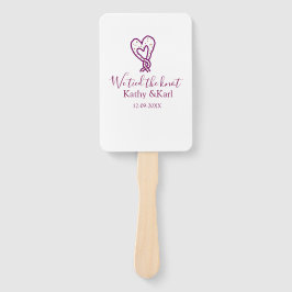 Leque We tied the knot pink heart knots name date romant