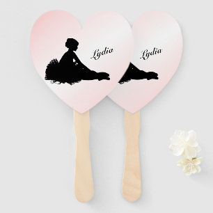 Leque Weary Ballerina Personalizada com Nome Rosa