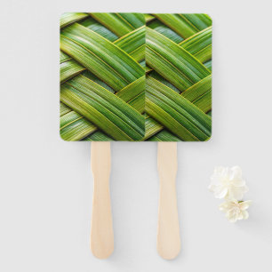 Leque Weave verde fresca de bambu