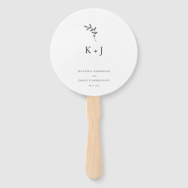 Leque Wedding Monogram Minimalist Photo Greenery