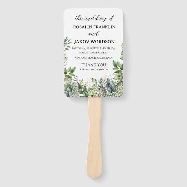 Leque Wedding Program Hand Fan (Frente)