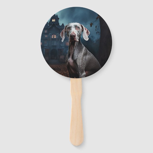 Leque Weimaraner Dia das Bruxas Assustador (Frente)